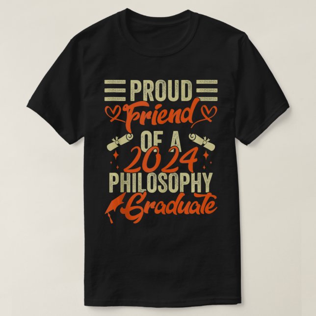 stolt vän till en klass av 2024-filosofi Graduat T Shirt (Design framsida)