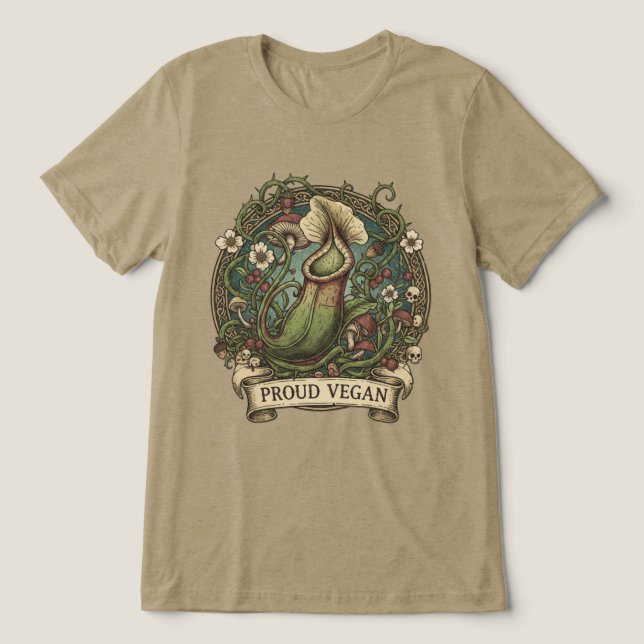 Stolt Vegan Rolig T Shirt (Design Framsida)