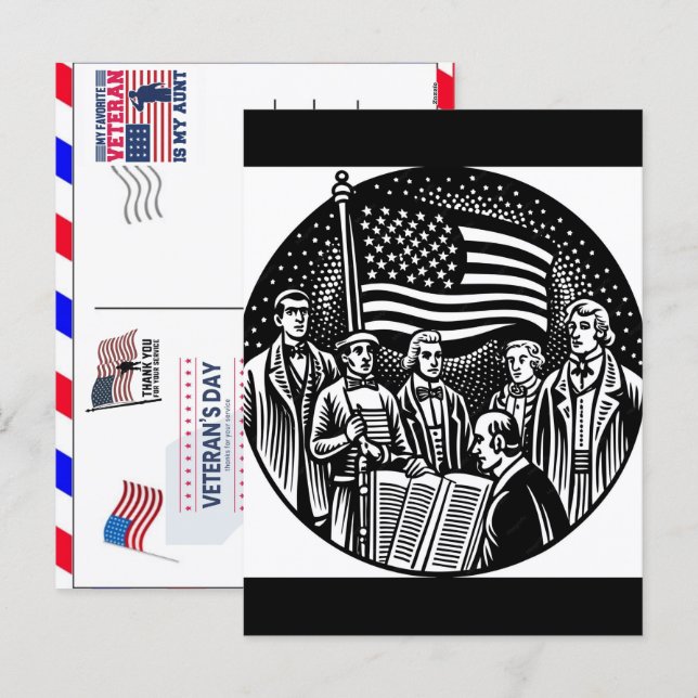 Stolt veteran 250 år Amerika 1776 2026 Helg Vykort (Fram/baksida)