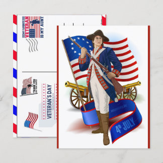 Stolt veteran 250 år Amerika 1776 2026 Helg Vykort