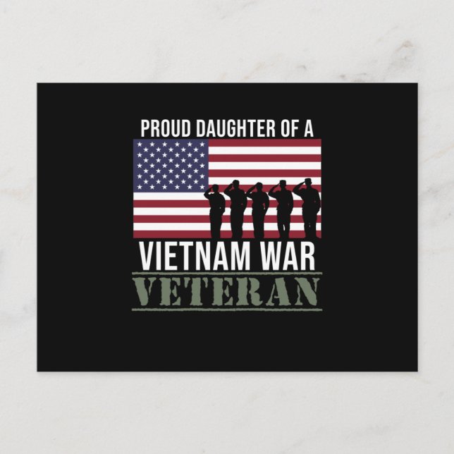 Stolt veteran dotter Glad Veterans Day Veteran Vykort (Framsida)