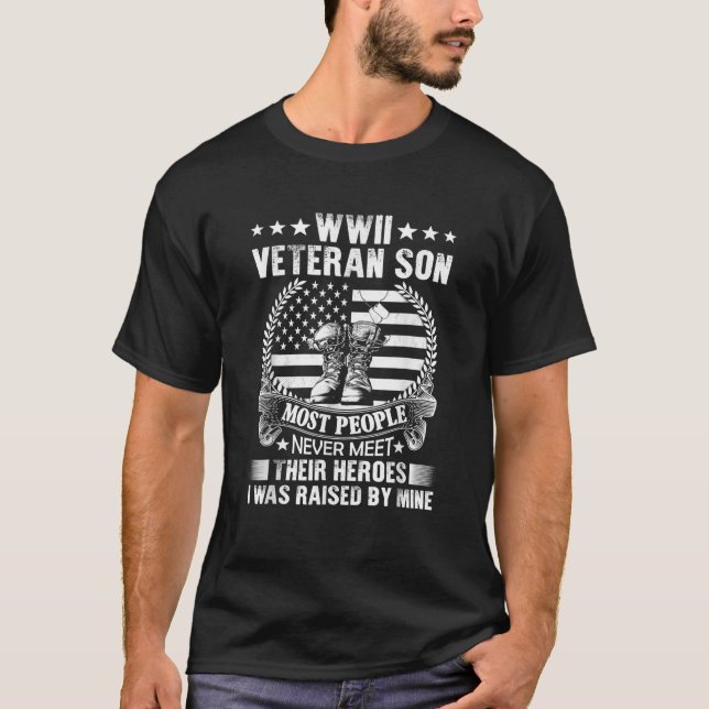 Stolt veteran son till en andra världskrigets hede t shirt (Framsida)