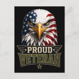 Stolt Veteranörn – Minnesdag Amerikansk Flagga Vykort