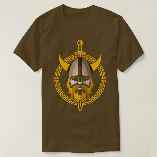 stolt Viking Warrior med Beard Helmet T Shirt (Design framsida)