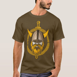 stolt Viking Warrior med Beard Helmet T Shirt