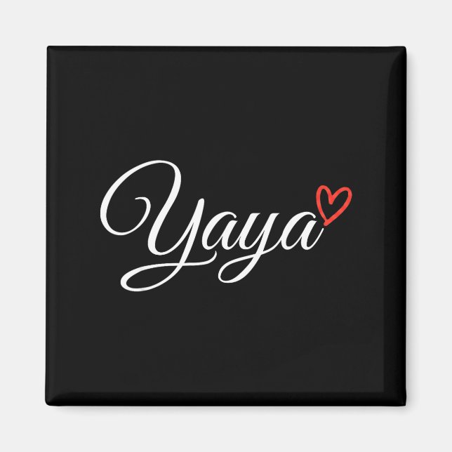 Stolt Yaya grekisk mormor rött hjärta Magnet (Framsidan)