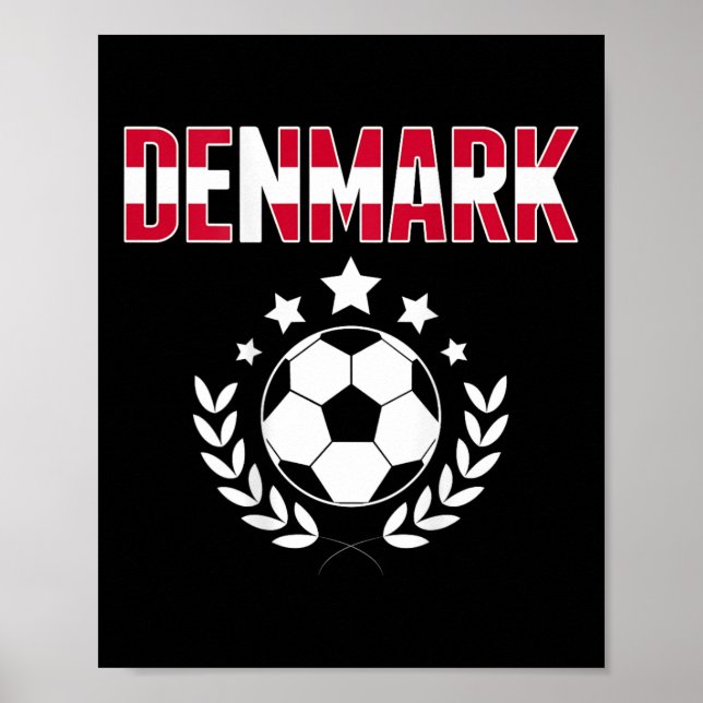Stolta Danmark Fotbollsfans Jersey - Stöd danska  Poster (Framsidan)