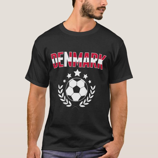 Stolta Danmark Fotbollsfans Jersey - Stöd danska  T Shirt (Framsida)