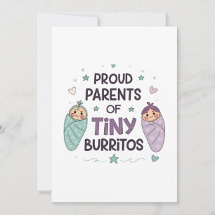 Stolta föräldrar till små burritos konst inbjudningar