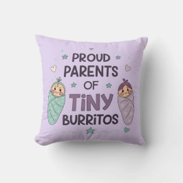 Stolta föräldrar till små burritos konst kudde