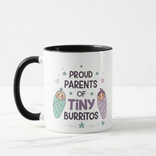 Stolta föräldrar till små burritos konst mugg