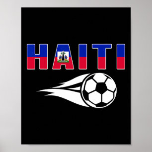 Stolta Haiti Fotbollsfans Jersey Haitisk Flagga Fo Poster