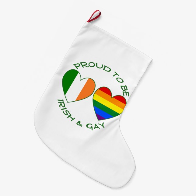 Stolta irländska och gay-hjärtaflaggor Pride och I Stor Julstrumpa (Framsidan (Hängande))