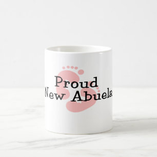 Stolta nya abuela-babyflickans fotspår kaffemugg