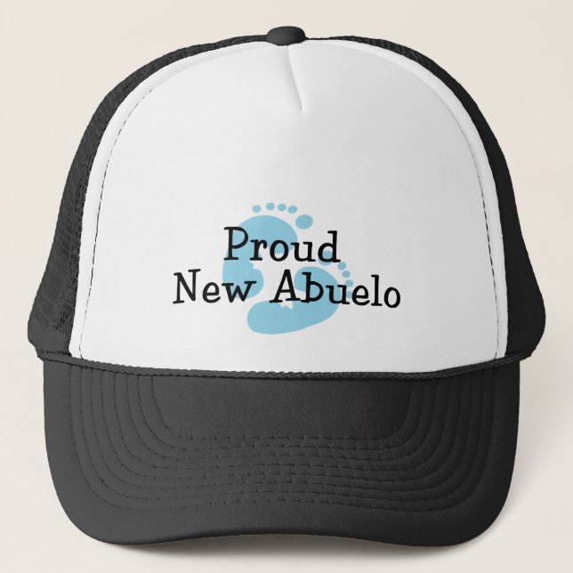 Stolta Nya Abuelo Baby Pojke Fotspår Keps (Framsida)