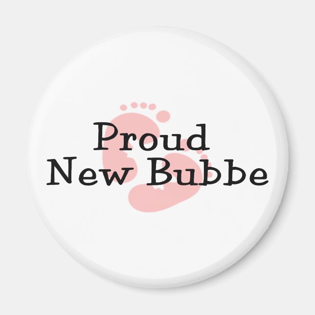 Stolta Nya Bubbe Baby Flickas Fotspår Magnet (Framsidan)