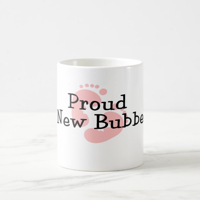 Stolta Nya Bubbe Babyflickas Fotspår Kaffemugg (Center)