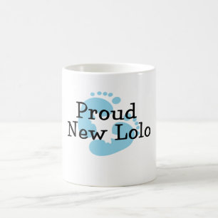 Stolta Nya Lolo Bebis Pojke Fotspår Kaffemugg