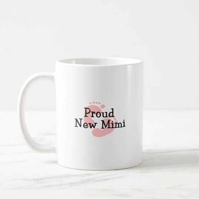 Stolta Nya Mimi Baby Flickfötter Kaffemugg (Vänster)