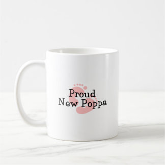 Stolta Nya Pappa Babyflickans Fotspår Kaffemugg