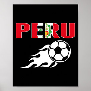 Stolta Peru-fans Tröja Peruanska flaggan Fotboll Poster