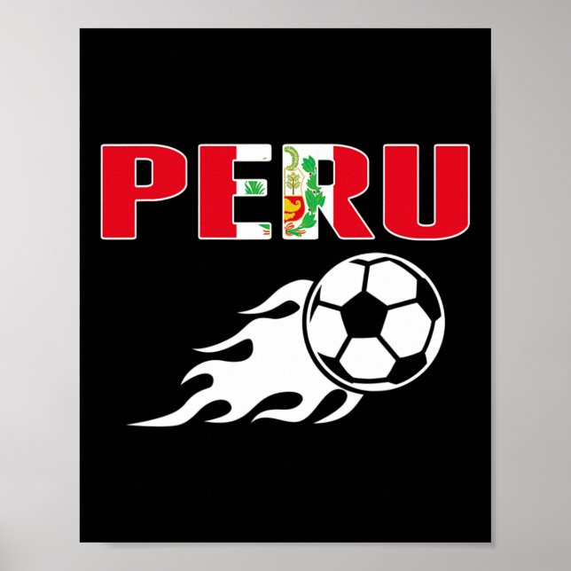 Stolta Peru-fans Tröja Peruanska flaggan Fotboll Poster (Framsidan)