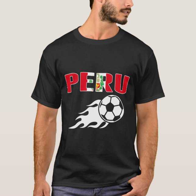 Stolta Peru-fotbollsfans Tröja Peruanska flaggan F (Framsida)