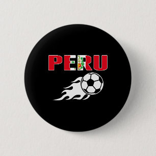 Stolta Peru fotbollsfans tröja peruanska flaggan f Knapp