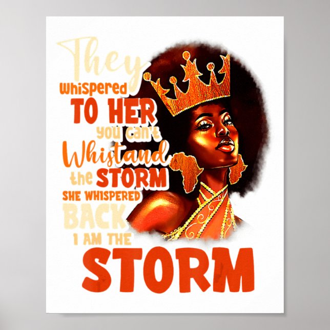 Stolta svarta afrikanska amerikanska damer svart h poster (Framsidan)