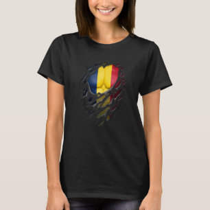 Stolta tchadiska rötter arv Torn Riv Chad Flagga T Shirt