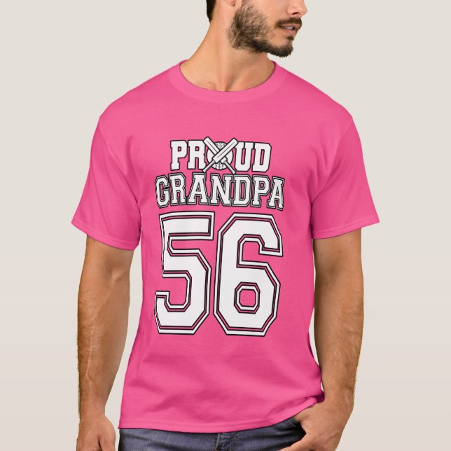 Stolte Cricket Farfar Nummer 56 T Shirt (Framsida)