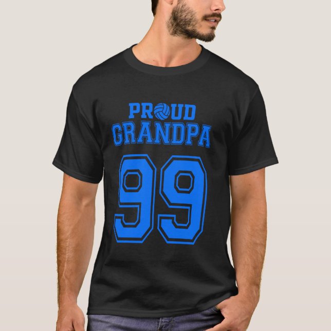 Stolte volleybollfarfar nummer 99 B T Shirt (Framsida)