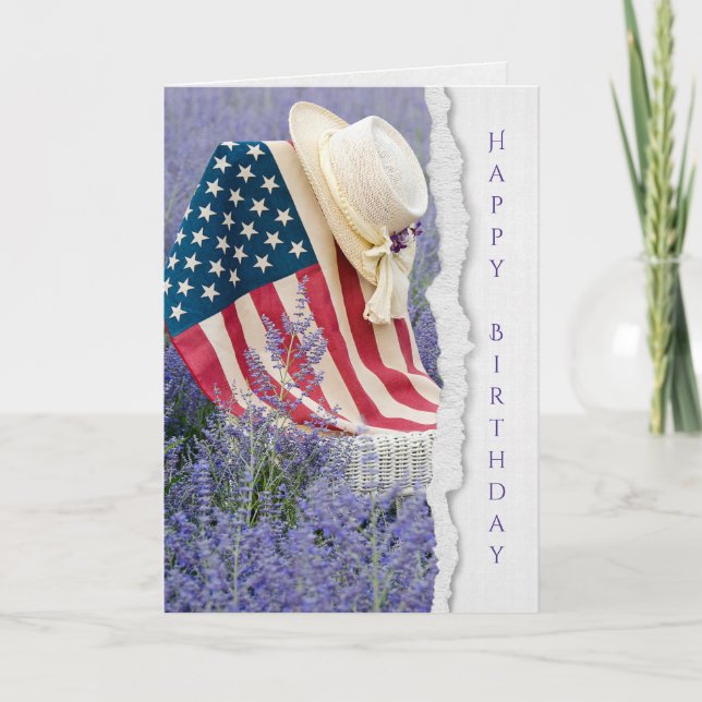 stolthatt med amerikansk flagga kort (Framsida)