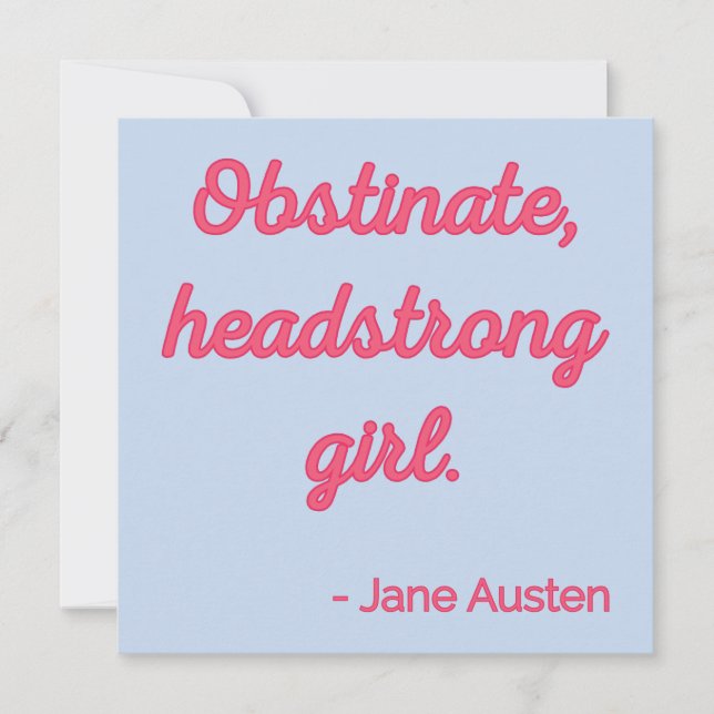 Stolthet och fördom Citat II - Söt stil Inbjudningar (Framsida)