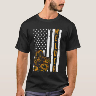 Stolthet Usa Flagga Pappa Pappa Svetsning T Shirt