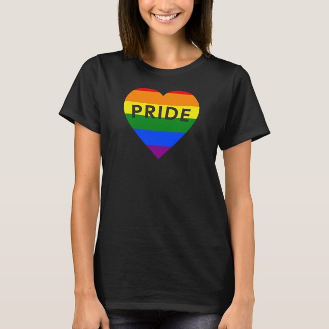 Stolthetsregnbågehjärta T Shirt (Framsida)