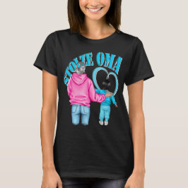 stolze Oma Enkel Herz Junge blonde Haare T Shirt