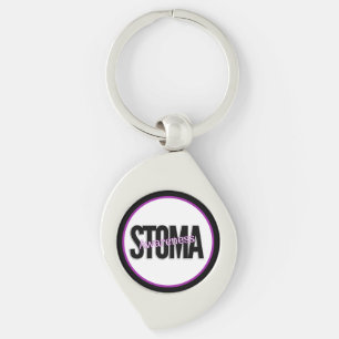 Stoma Awareness Swirl Silverfärgad Nyckelring