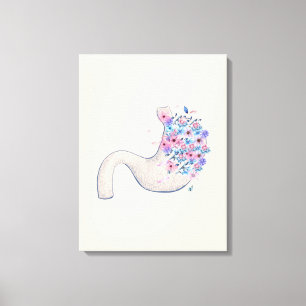 Stomach blommigt anatomy canvas för medicinska cen