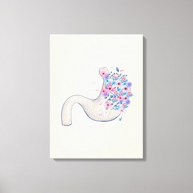 Stomach blommigt anatomy canvas för medicinska cen (Framsida)