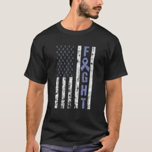 Stomach Cancer Awareness American Flagga USA Team T Shirt