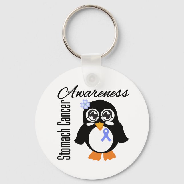 Stomach Cancer Awareness Penguin Nyckelring (Framsida)