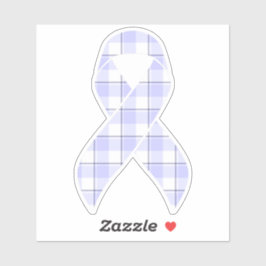 Stomach Cancer Awareness Plaid Periwinkle Ribbon Klistermärken