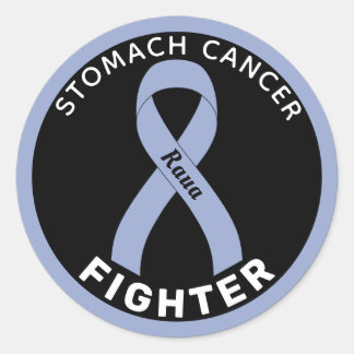 Stomach Cancer Fighter Ribbon Black Round Sticker Runt Klistermärke
