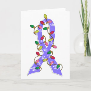 Stomach Cancer jul Ljus Ribbon Helgkort