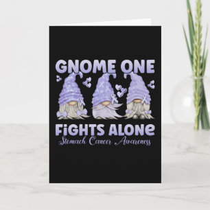 Stomach Cancer Periwinkle Blue Ribbon Gnome Kort