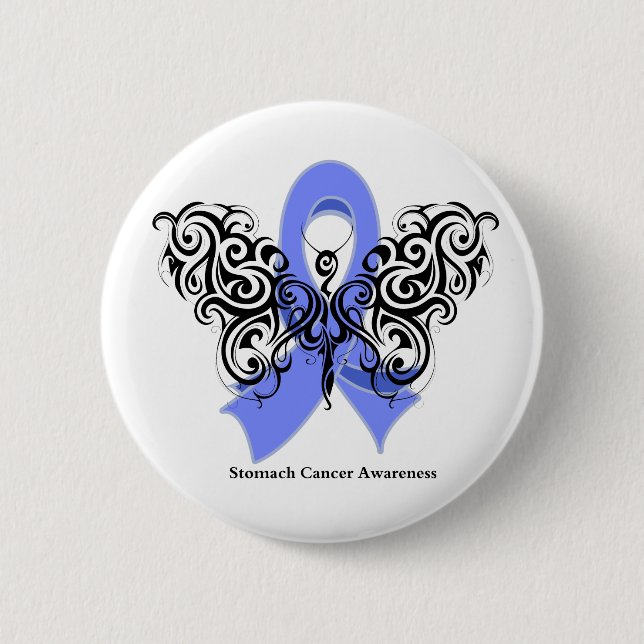 Stomach Cancer Tribal Butterfly Knapp (Framsida)