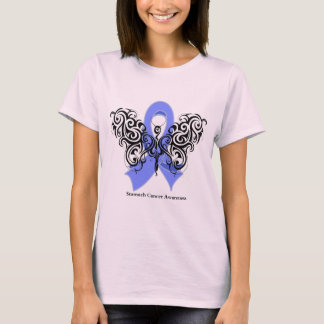 Stomach Cancer Tribal Butterfly T Shirt
