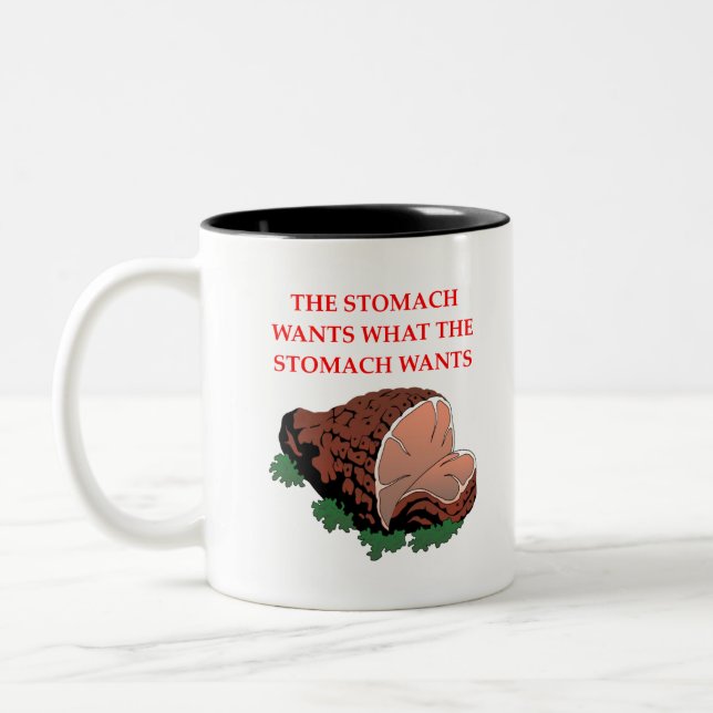 Stomach skämt! Två-Tonad mugg (Vänster)