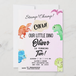 STOMP CHOMP och CHEW Dinosaur Birthday Call Inbjudningar